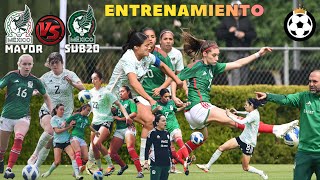 México Femenil SUB20 vs México Femenil Mayor ⚽️🏃🏻‍♀️🔥 Entrenamiento Duelo 🤺 🇲🇽 14.2.2024
