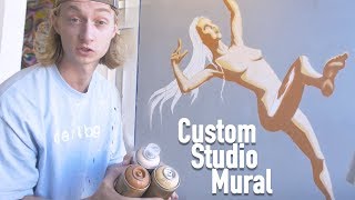 Painting A Mural in my Art Studio (Part 1) - Full Process with SLEW