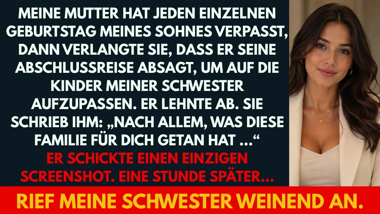 An diesem Nachmittag stand mein Sohn mit gepacktem Rucksack im Flur, bereit für die Abschlussreise, für die er monatelang gespart hatte, als sein Handy vibrierte. Es war eine Nachricht seiner...