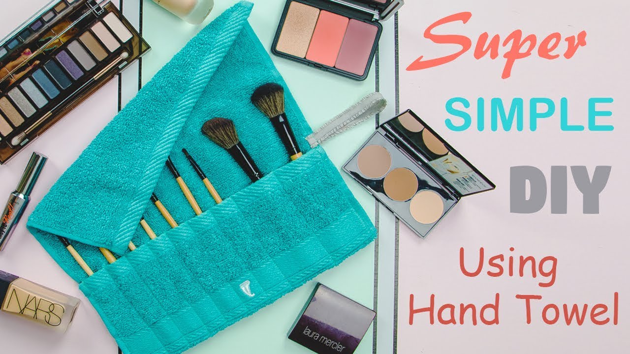 How To: SUPER SIMPLE Cosmetic MAKEUP BRUSH ROLL BAG DIY Tutorial