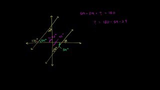 15 Geometry-Triangle angle example 2 | Angles and intersecting lines