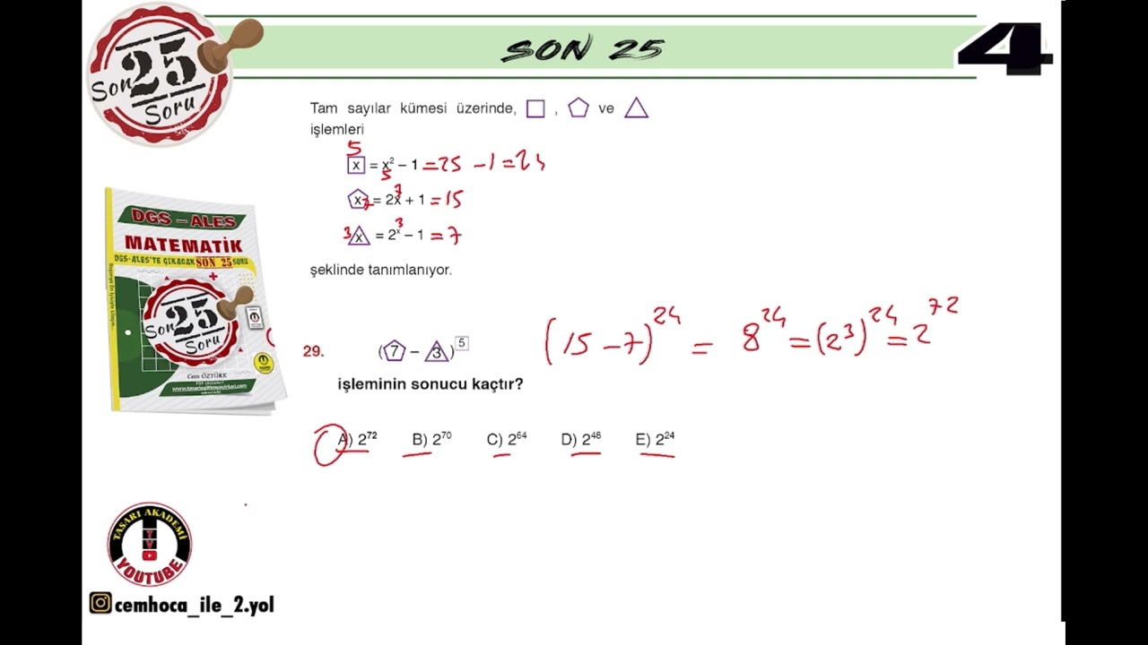 DGS VE ALES'TE ÇIKABİLECEK SON 25 SORU-4