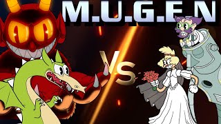 The Devil And Grim Matchstick Vs Dr. Kahls Robot And Sally Stageplay - Mugen Battle