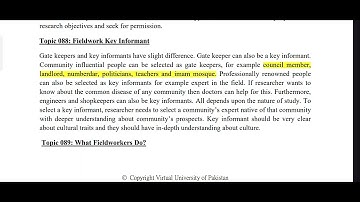 SOC609 Lecture 27 Qualitative Research Methods Short Lecture VU Lectures Updated