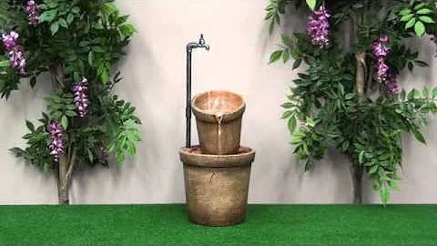 2 Sandstone Buckets with Tap water feature