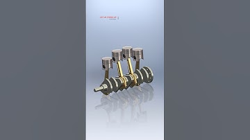 Four Cylinder engine designed in #solidworks #3d #motion  #cad #3dmodeling #drawing ❤️like it