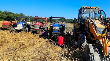 New Swaraj 744 FE  New mahindra yuvo 575 di  Mahindra SP Plus Loading bull backhoe loader ||