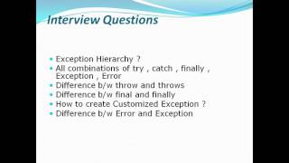 Core Java Tutorial 25 Exception2 and String