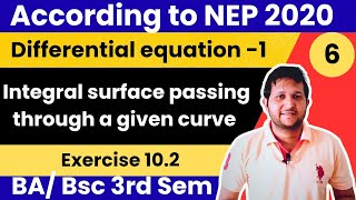 Integral surface of partial differential equation | integral surface passing through a given point