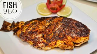 গ্যাসের চুলায় মাছের বারবিকিউ রেসিপি | fish barbecue | Sea bream grill | fish bbq recipe by saida