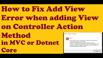 Visual Studio Error When Adding View