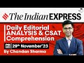 Indian Express Editorial Analysis by Chandan Sharma | 29 November 2023 | UPSC Current Affairs 2023