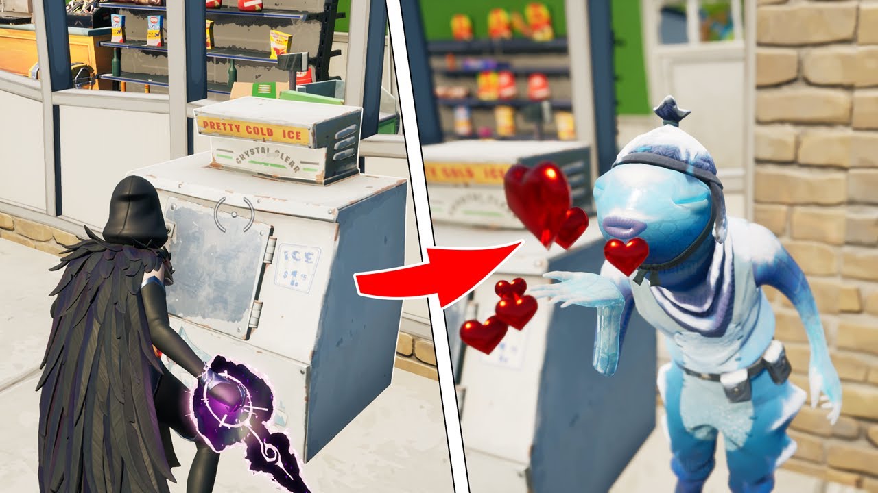 Free Fish from a freezer (Fortnite Challenges How to Level Up Fast in