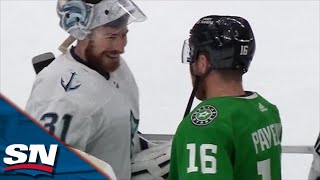 Dallas Stars And Seattle Kraken Exchange Handshakes Following Their Seven-Game Series