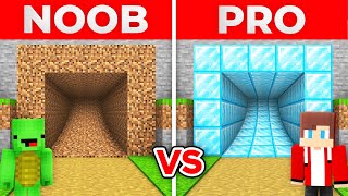 JJ And Mikey DIRT vs DIAMOND Tunnel SURVIVAL Battle in Minecraft Maizen