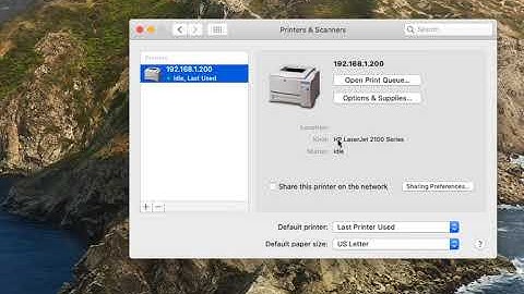 Install HP Laserjet 2100 1996 year network printer on macos catalina PCL Driver