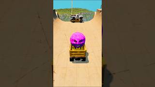 Two Sports Cars Vs Moon Loaded Mini Truck 😱 | #beamngdrive #shorts #gaming