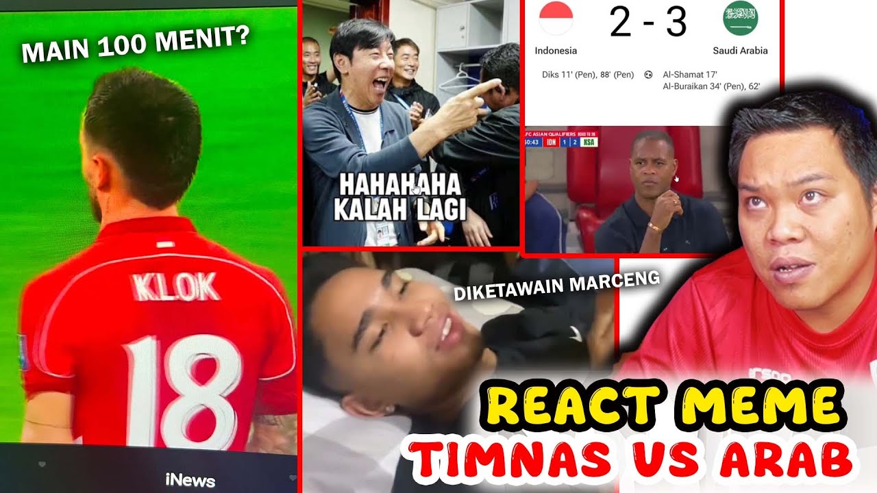 UDAH DIKASIH WASIT YANG BENER, MALAH LINE UP PEMAINNYA YANG GA BENER - React Meme Timnas vs Arab
