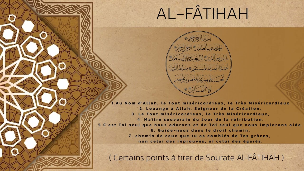 Certains points à tirer de Sourate Al-FÂTIHAH 1447H 2026G