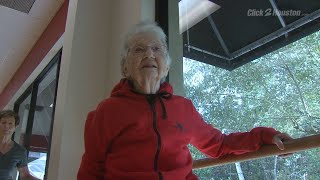 105-year-old woman works out regularly