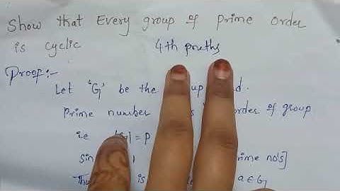 show that every group of prime order is cyclic 4 th sem maths important question #degree #degree_