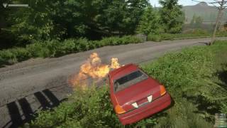 Car Veers Off the Road and Slams Into Rock | Miscreated