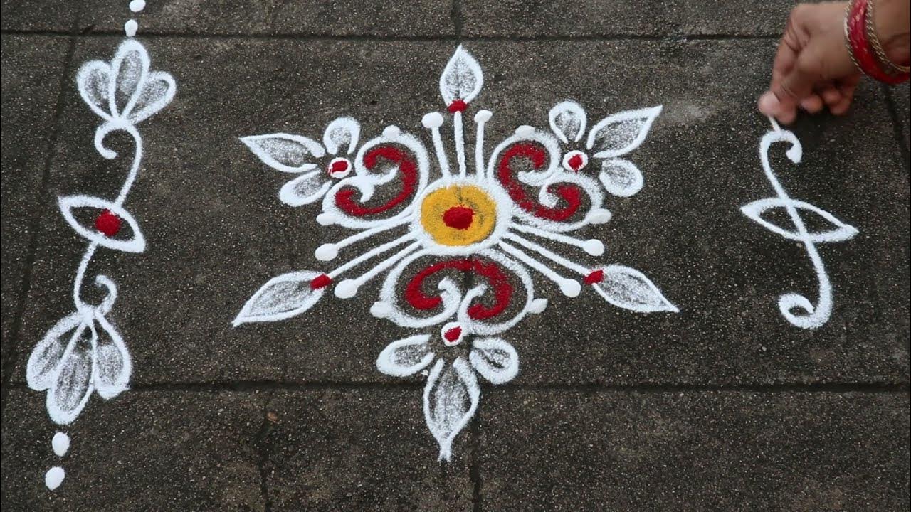 2 min Rangoli Designs 3x2 dots Easy & Small MugguluDaily Kolam ...