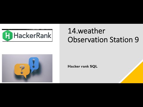 14.Weather Observation Station 9| SQL HackerRank | hackerrank solution | Rajanikanth Gaja