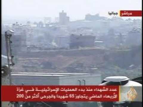 طواقم صحفية من بينها طاقم الجزيرة تعرضت لاطلاق نار في غزة