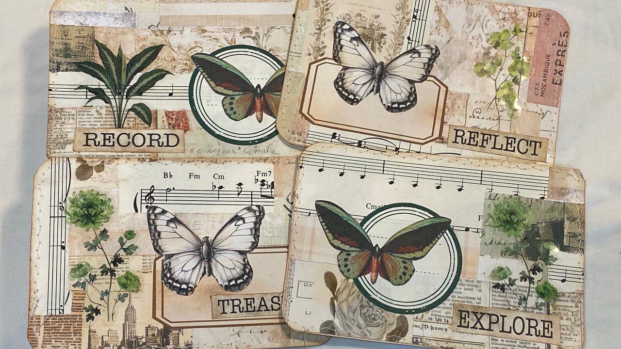 Lets Make some Collaged Journal cards - Craft with me - quick n easy projects - mass make idea
