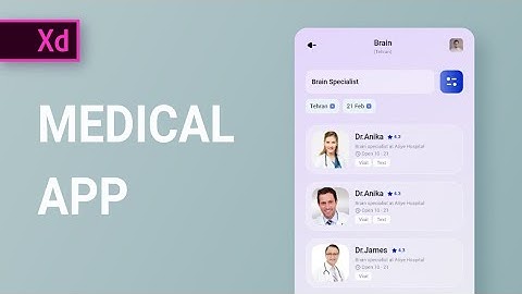 [1] Medical Mobile App UI Design in Adobe Xd | SpeedArt Tutorial