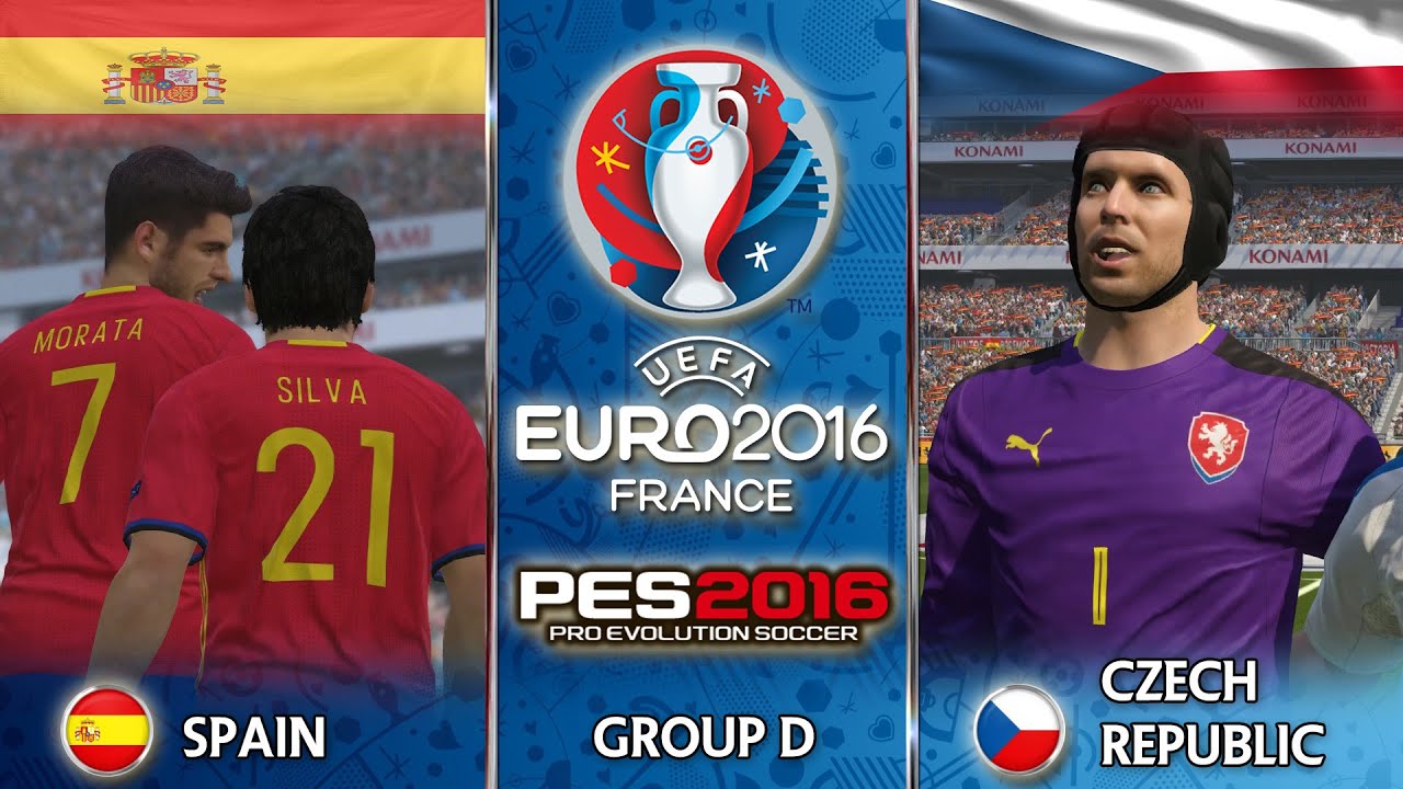 Spain vs Czech Republic Euro 2016 Group D PES 2016 - YouTube