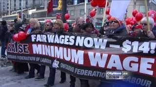 Toronto Minimum Wage Rally - February 15 2014 - Toronto Eaton Centre