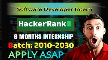 #hackerrank  Hiring | Software Development Engineer Intern | Batch: 2010-2023 | 6 Month Internship 😍