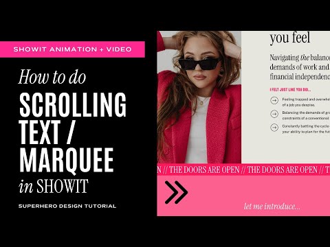 How to do a scrolling text marquee in Showit with no code at all