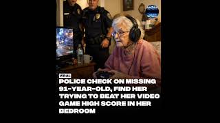 Police Find Missing 91-Year-Old Trying to Beat Her Video Game High Score! 😂🎮👵 #WholesomeMoments
