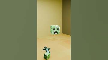 Minecraft Creeper VS Sword #blender #creeper #3danimation #blender3d #minecraft