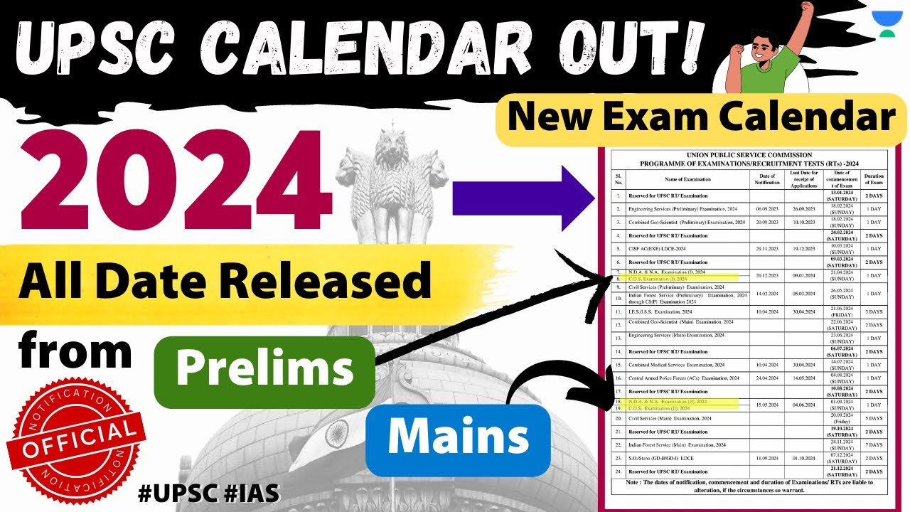 UPSC 2024 Exam Calender Released UPSC Prelims 2024 UPSC Official