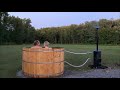 Cedar hot tub with wood boiler