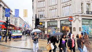 London Rain Walk 4K 🌧 Piccadilly Circus, Regent Street and Oxford Circus | June 2021