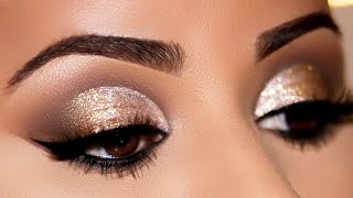 Using $3 EYESHADOW & $5 GLITTER to create a Glam Glitter Cutcrease Look