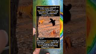 Tiger vs Sloth Bear: Mother Bear Protects Cub in Epic Standoff#TigerVsBear #SlothBear