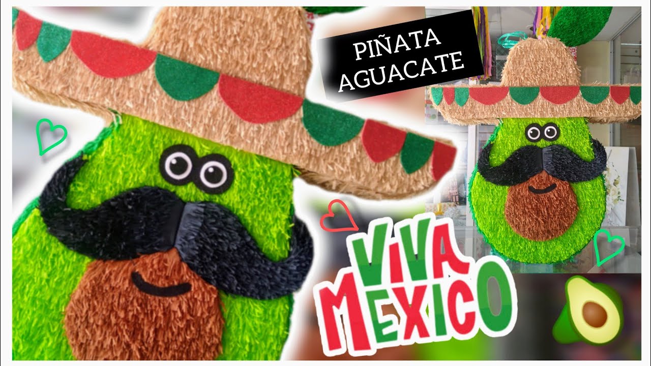 Piñata de Aguacate con sombrero 🥑🇲🇽 Viva México #piñatas #vivamexico