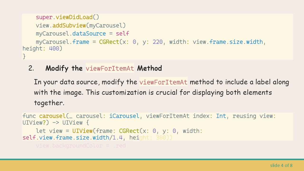 How to Add a Label for Each Image in the iCarousel View Framework
