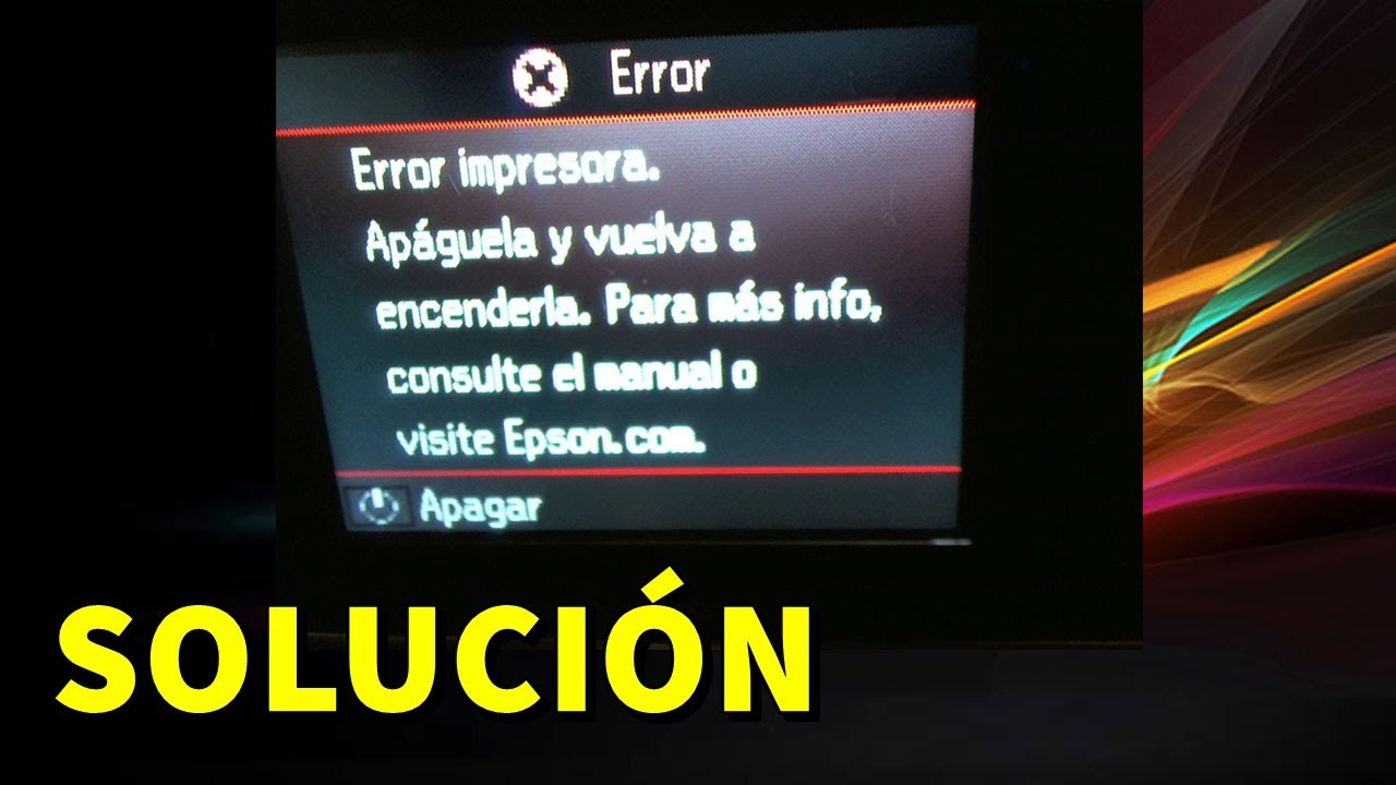 Error en impresora Epson - YouTube