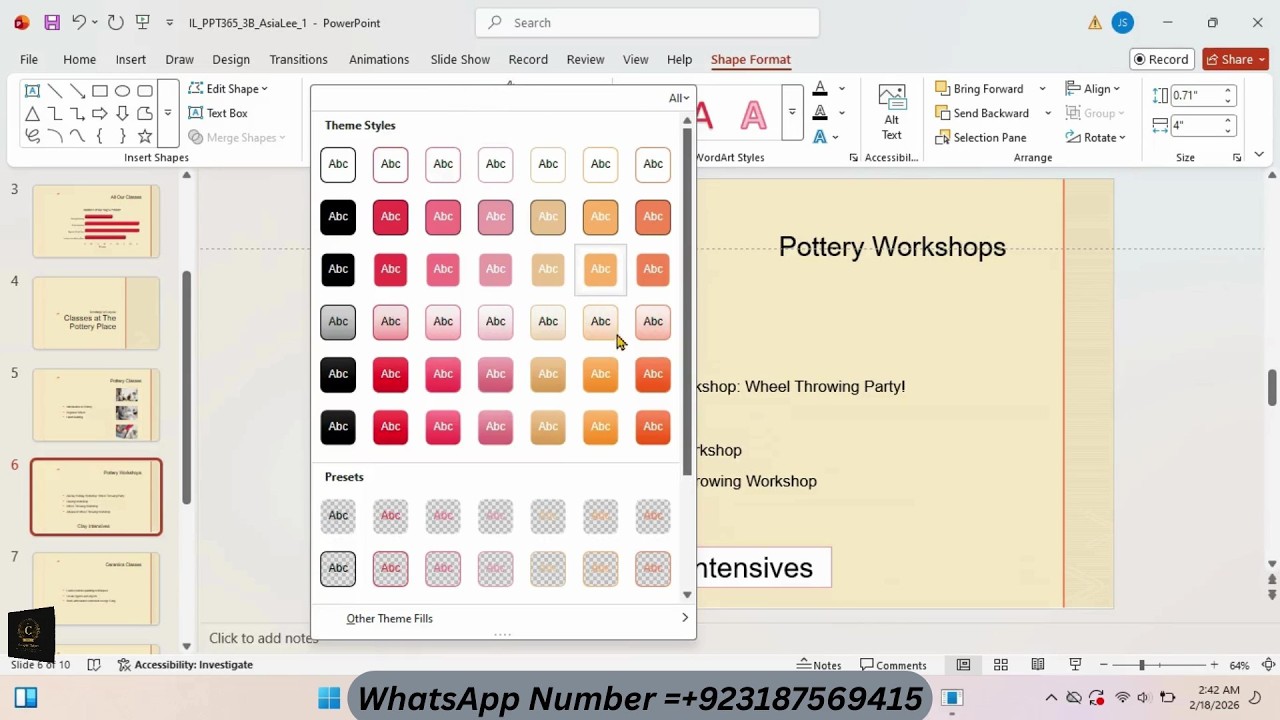 Shelly Cashman PowerPoint 365 | Module 3: SAM Project B The Pottery Place