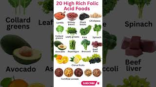 20 High Rich Folic Acid Foods shorts viral health food