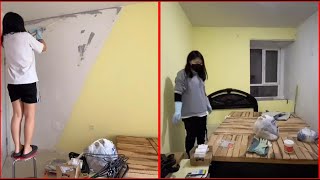 A young girl rents an apartment for $200 a month | Renovate it | Room Makeover Remould