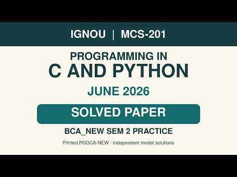 IGNOU MCS-201 Programming in C and Python | June 2026 Solved Paper | BCA_NEW Sem 2 Practice