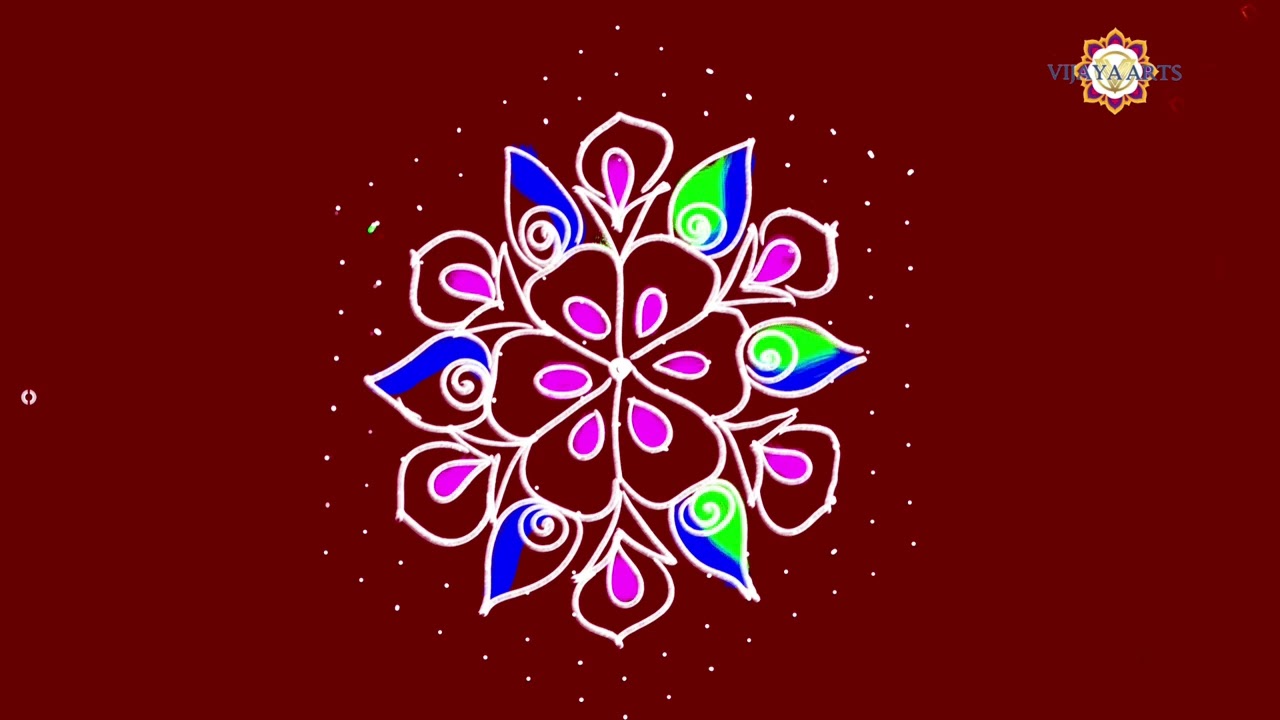 Creativity latest rangoli(15×8) dots | simple Easy rangoli | big rangoli | trending rangoli | shorts